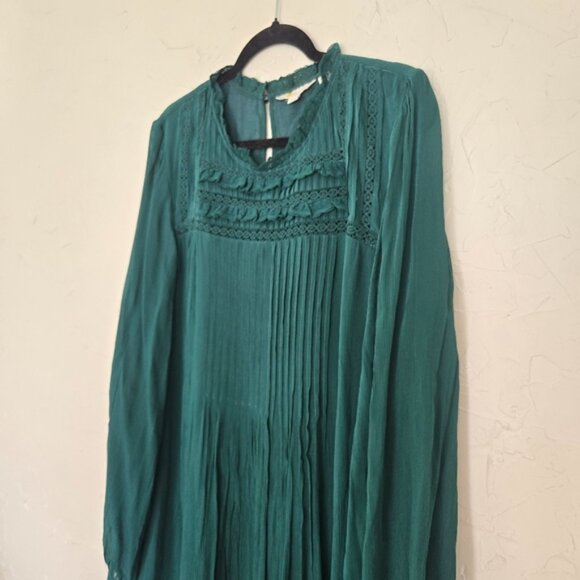 Boden Emerald Green Yoke Pleated Shift Dress - Picture 5 of 12